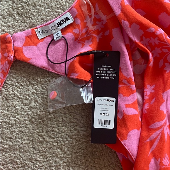 Fashion Nova NWT 3XL Layla floral maxi dress - Picture 7 of 9